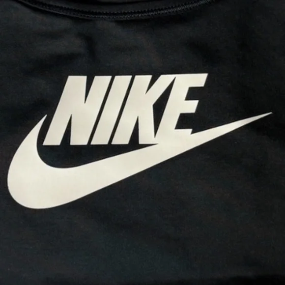 Nike Swoosh Sports Bra Size XL Black Dri-FIT Racerback Medium Support Gym - Picture 3 of 9